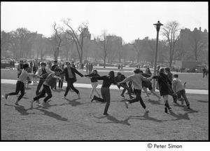 Be-in on Boston Common: participants holding hands in a circle