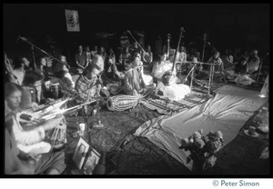 Bhagavan Das onstage in the Winterland Ballroom during the Ram Dass 'marathon,' with Amazing Grace