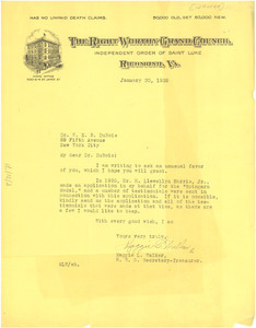 Letter from Maggie L. Walker to W. E. B. Du Bois
