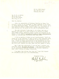 Letter from Philip Butcher to W. E. B. Du Bois
