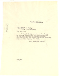 Letter from W. E. B. Du Bois to Joseph Dodd