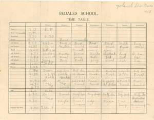 Bedales School time table