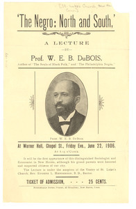 Advertisement for 'the Negro: north and south, a lecture'