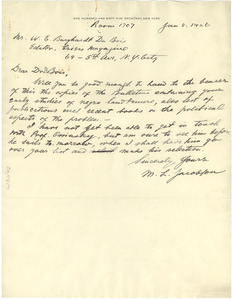 Letter from M. L. Jacobson to W. E. B. Du Bois