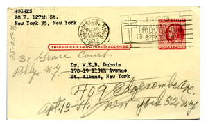 Postcard from Robert Henney to W. E. B. Du Bois