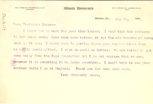 Letter from W. E. B. Du Bois to William James