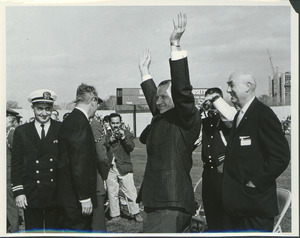 John J. Maginnis at football stadium dedication