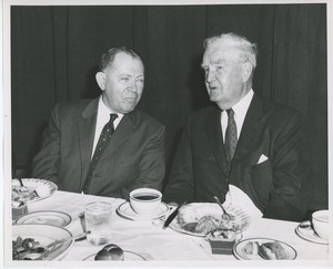 Bruce F. Barton and an unidentfied man at Thanksgiving celebration