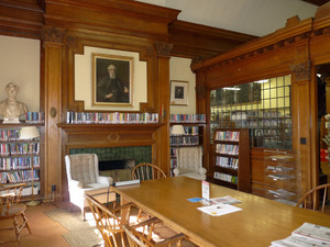 Wheeler Memorial Library, Orange, Mass.: interior view of reading room