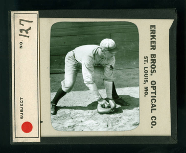 Leslie Mann Baseball Lantern Slide, No. 127