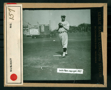 Leslie Mann Baseball Lantern Slide, No. 157