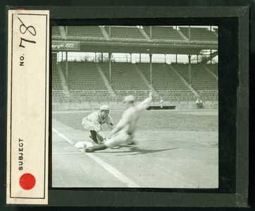 Leslie Mann Baseball Lantern Slide, No. 78