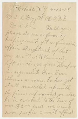 Letter From F H. Kennard to Laurence L. Doggett
