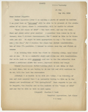 Letter from Charles D. Todd to Laurence L. Doggett (May 25, 1918)