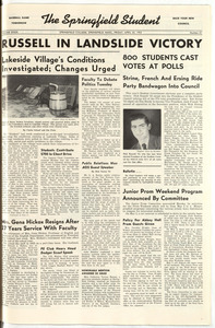 The Springfield Student (vol. 39, no. 21) April 25, 1952