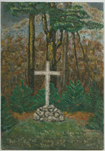 Cross oil painting by Dr. Charles F. Weckwerth (1936-12)