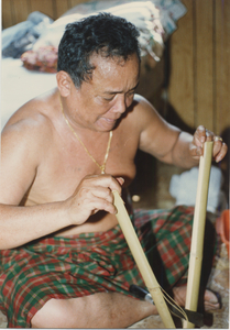 Basket Making: The bamboo pole is pulled down, 1987