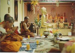 Ordination: The monks chanting, 1987 - Digital Commonwealth