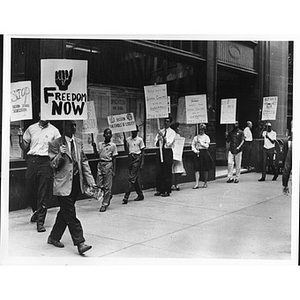NAACP pickets School Committee.