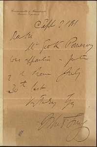 Letter written by John D. Long, 1881