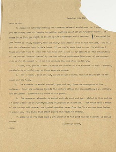 Letter from Dr. James McCurdy to John Ma (December 21, 1925)