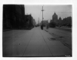 Sidewalk by Old South Church, Boston, Mass., December 31, 1912