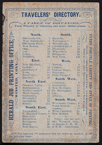 Trade card for the Herald Job Printing Office, Winsted, Connecticut, undated
