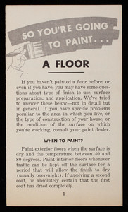 So you're going to paint a floor, Bay State Paints, Wadsworth, Howland & Co., Boston, Mass.