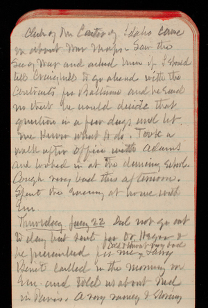 Thomas Lincoln Casey Notebook, December 1890-February 1891, 61, club of the century. Idaho came