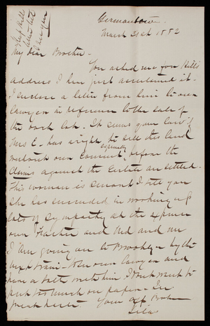 Admiral Silas Casey to Thomas Lincoln Casey, March 31, 1882