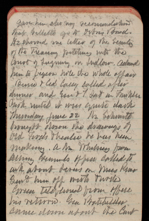 Thomas Lincoln Casey Notebook, May 1893-August 1893, 51, gave her my recommendation