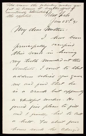 Thomas Lincoln Casey, Jr. to Emma Weir Casey, January 23, 1892