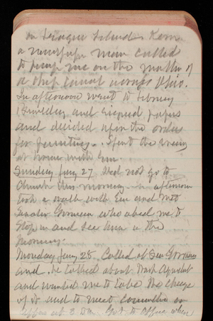 Thomas Lincoln Casey Notebook, November 1894-March 1895, 095, a newspaper man called