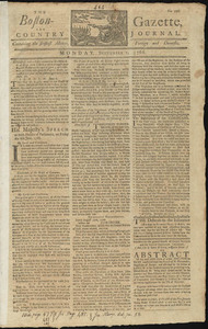 The Boston-Gazette, and Country Journal, 1 September 1766