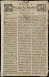 The Boston Post-Boy & Advertiser, 7 December 1767