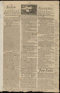 The Boston-Gazette, and Country Journal, 13 November 1769