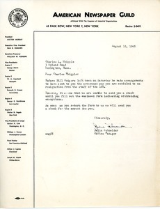 Letter from Charles L. Whipple to Julia Schneider