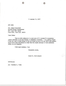 Letter from Mark H. McCormack to Jules Rosenthal