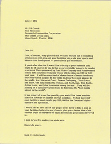 Letter from Mark H. McCormack to Ed Cowett