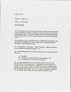 Memorandum from Mark H. McCormack to Arthur J. Lafave Jr.