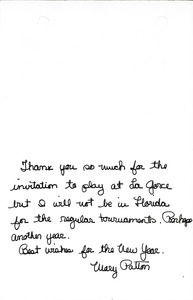 Thank you note from Mary Patton to Mark H. McCormack
