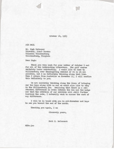 Letter from Mark H. McCormack to Hugh DeSamper