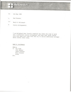 Memorandum from Mark H. McCormack to Bud Stanner