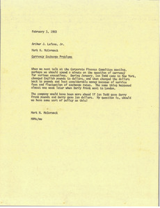 Memorandum from Mark H. McCormack to Arthur J. Lafave