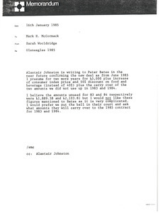 Memorandum from Sarah Wooldridge to Mark H. McCormack