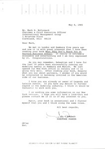 Letter from Dorothee Parker to Mark H. McCormack