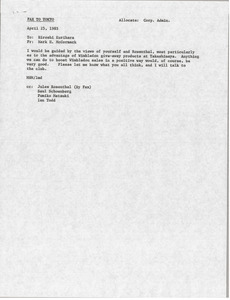 Fax from Mark H. McCormack to Hiroshi Kurihara