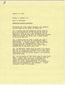 Memorandum from Mark H. McCormack to Arthur J. Lafave