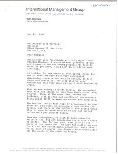 Letter from Mark H. McCormack to Emilio Diez Barroso