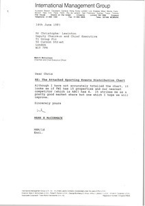 Letter from Mark H. McCormack to Christopher Lewinton